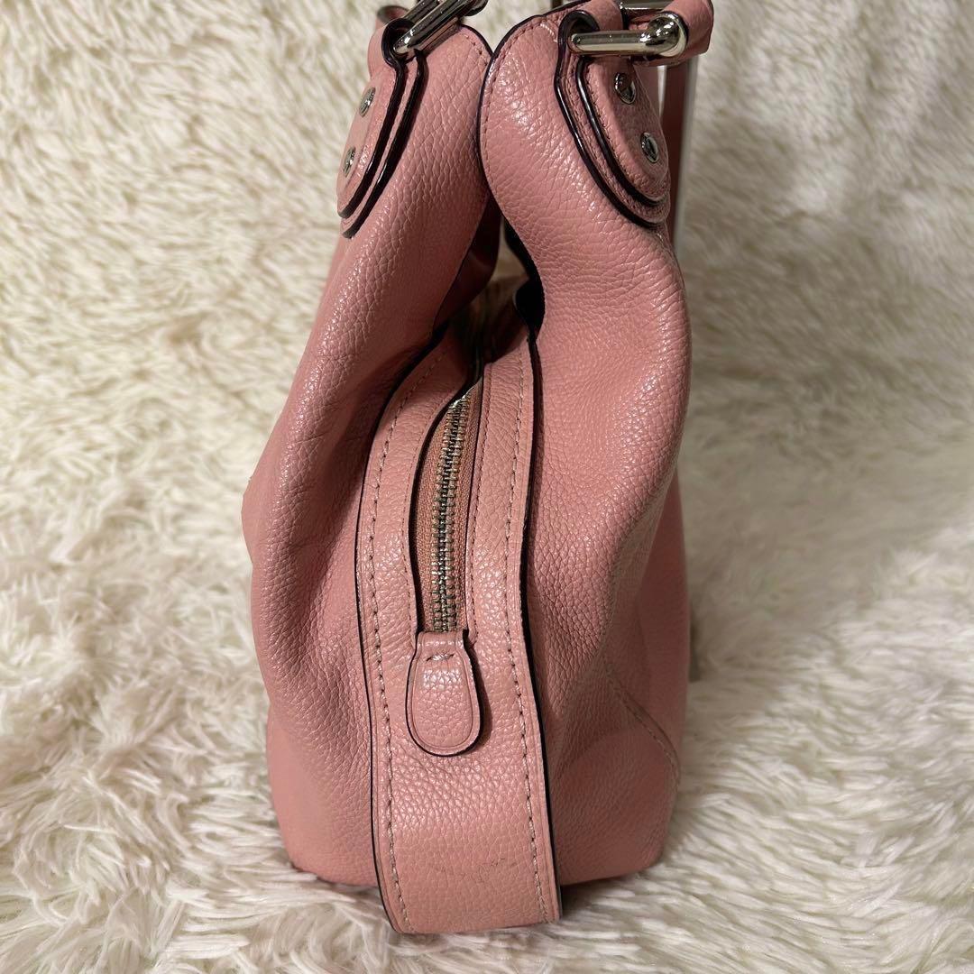 人気 コーチ イーディー ショルダーバッグ トートバッグ ピンク レザー