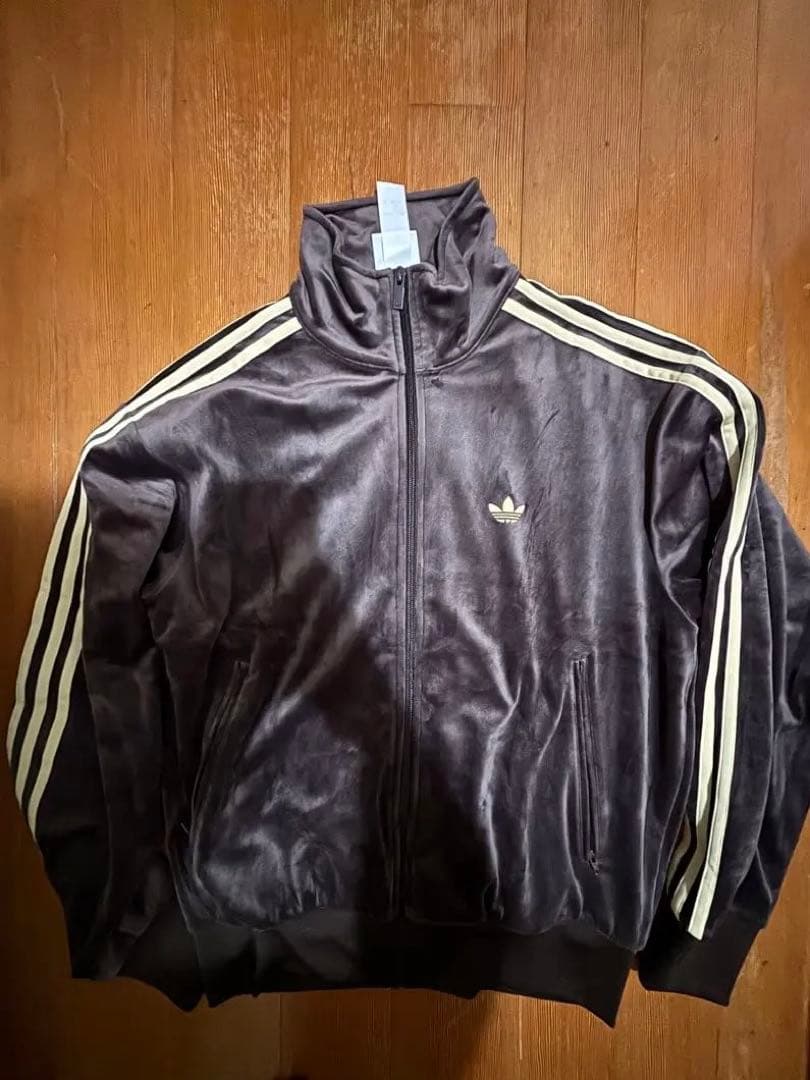 adidas ベロア トラックジャケット M ブラウン