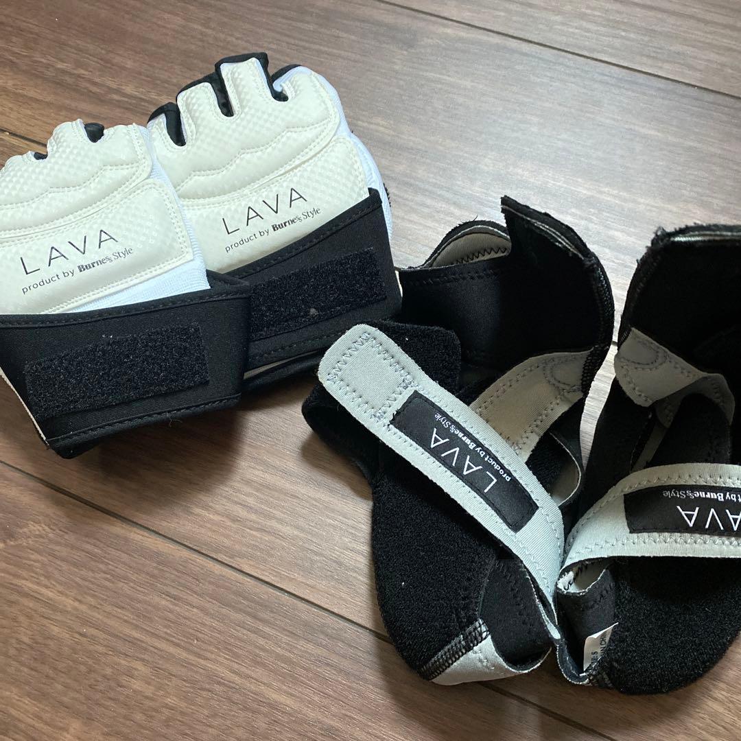 一回使用】LAVA 暗闇キックボクシング用 グローブ&シューズセット