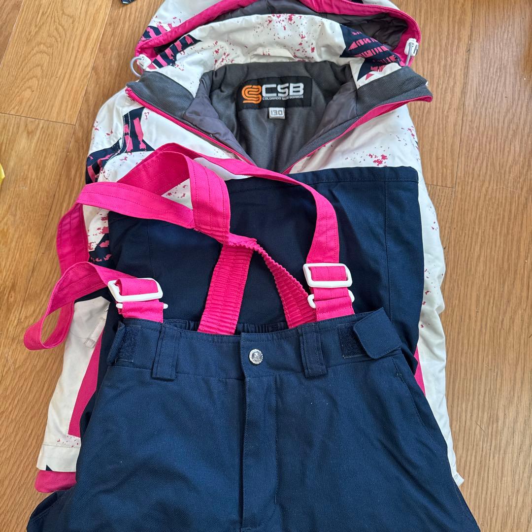 割引 調節可130スキーウェア 星柄CSBほか、IGNIOインナーやスキー靴下2足