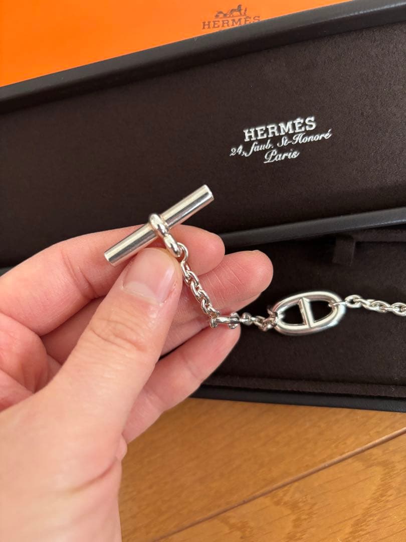HERMES シルバー ブレスレット ファランドール LG エルメス