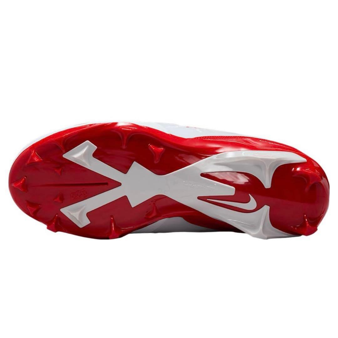 ナイキ 27.5 アルファメナス プロ アメフト スパイク シューズ 靴 白 赤