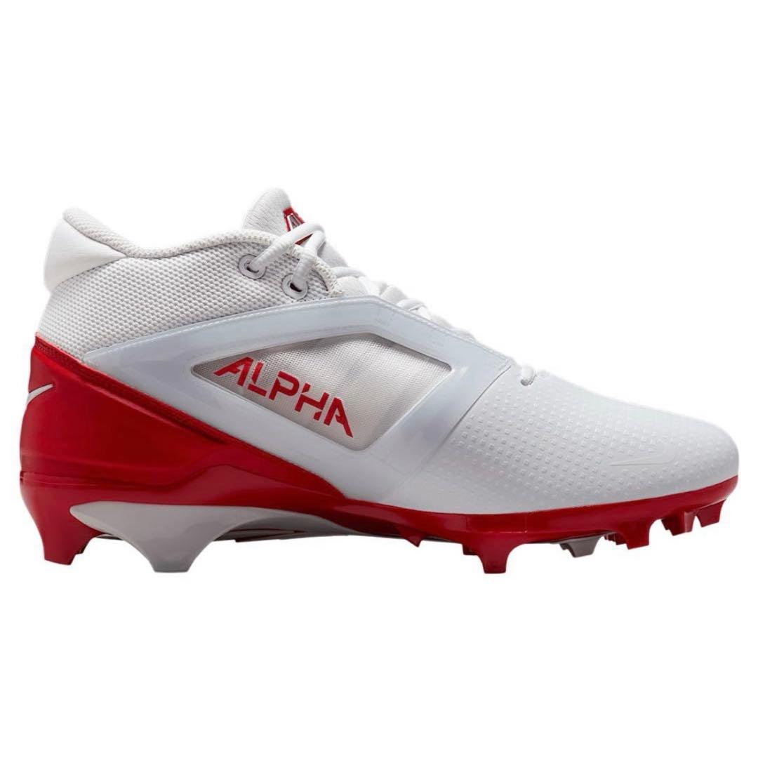 ナイキ 27.5 アルファメナス プロ アメフト スパイク シューズ 靴 白 赤