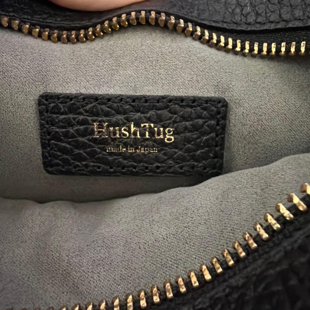 HushTug 黒 レザー ショルダーバッグ