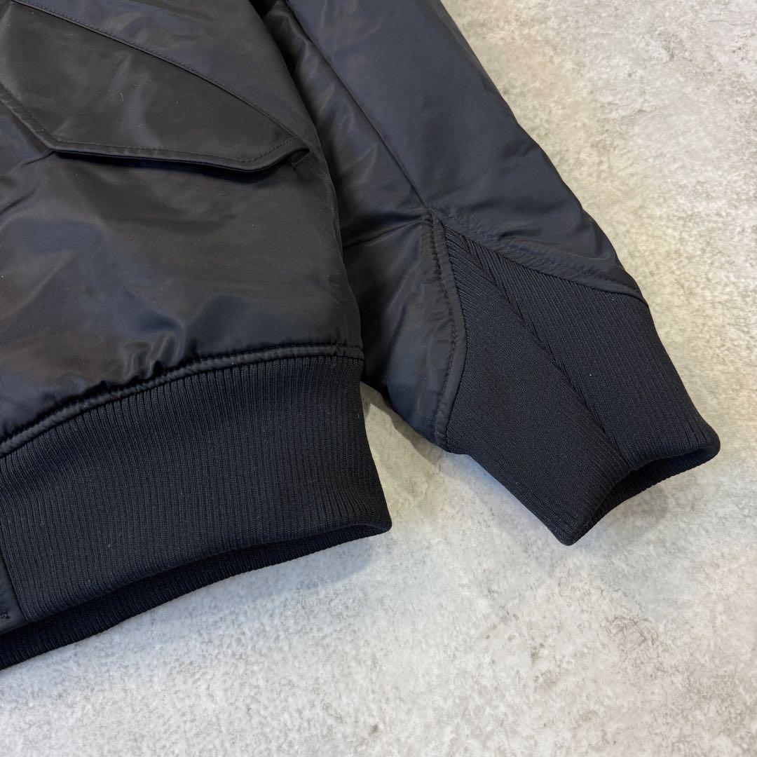 美品■UNIQLO +Jブルゾン【L】MA-1 ハイブリッドダウン ブラック