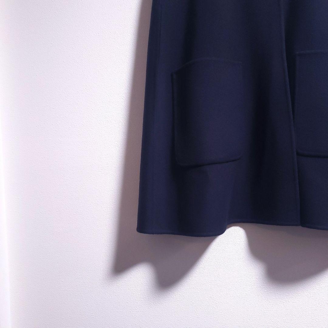 新品 UNITED ARROWS バイカラーリバーケープ ネイビー ブラック