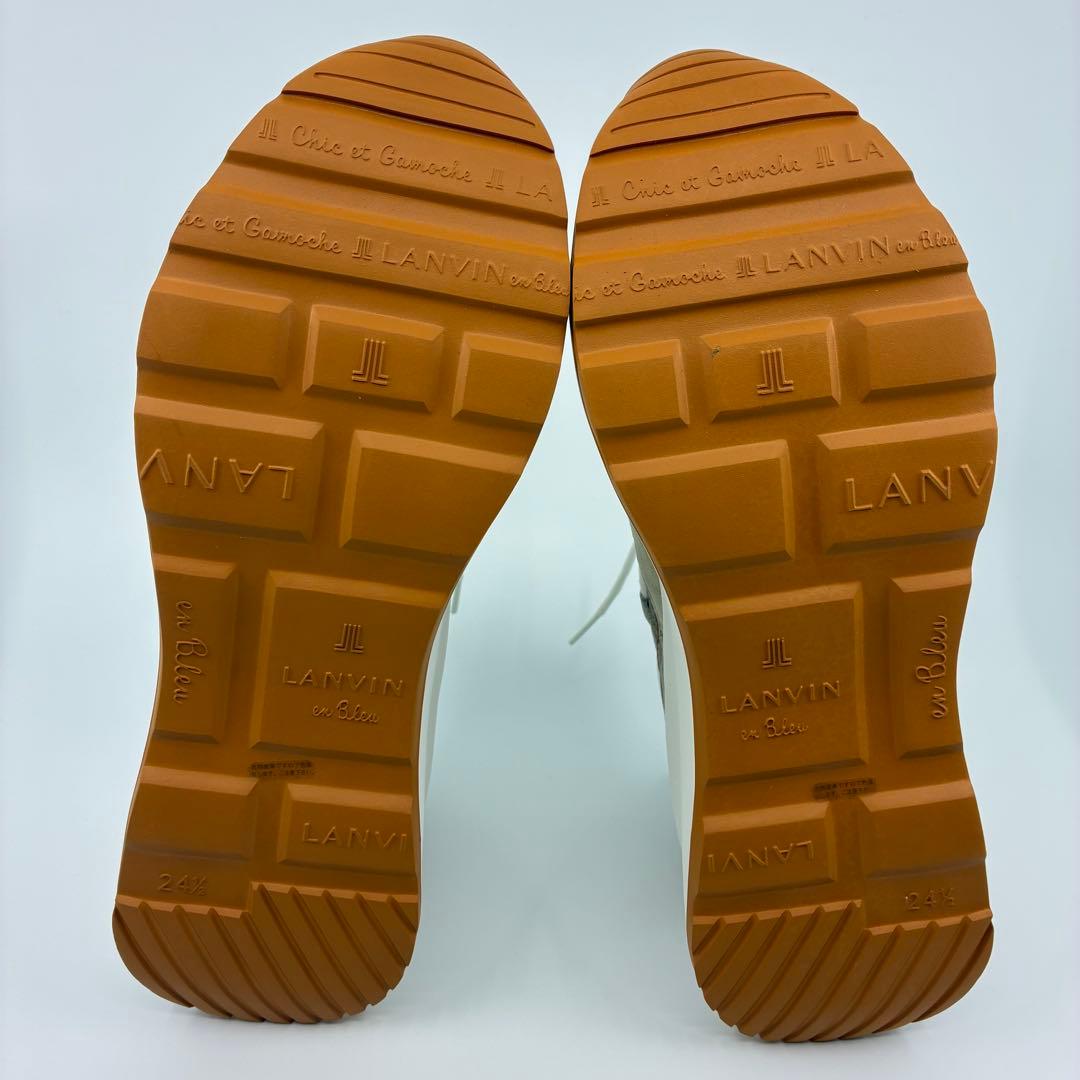 【未使用級】 ランバンオンブルー スニーカー 厚底 スリッポン 24.5cm 白