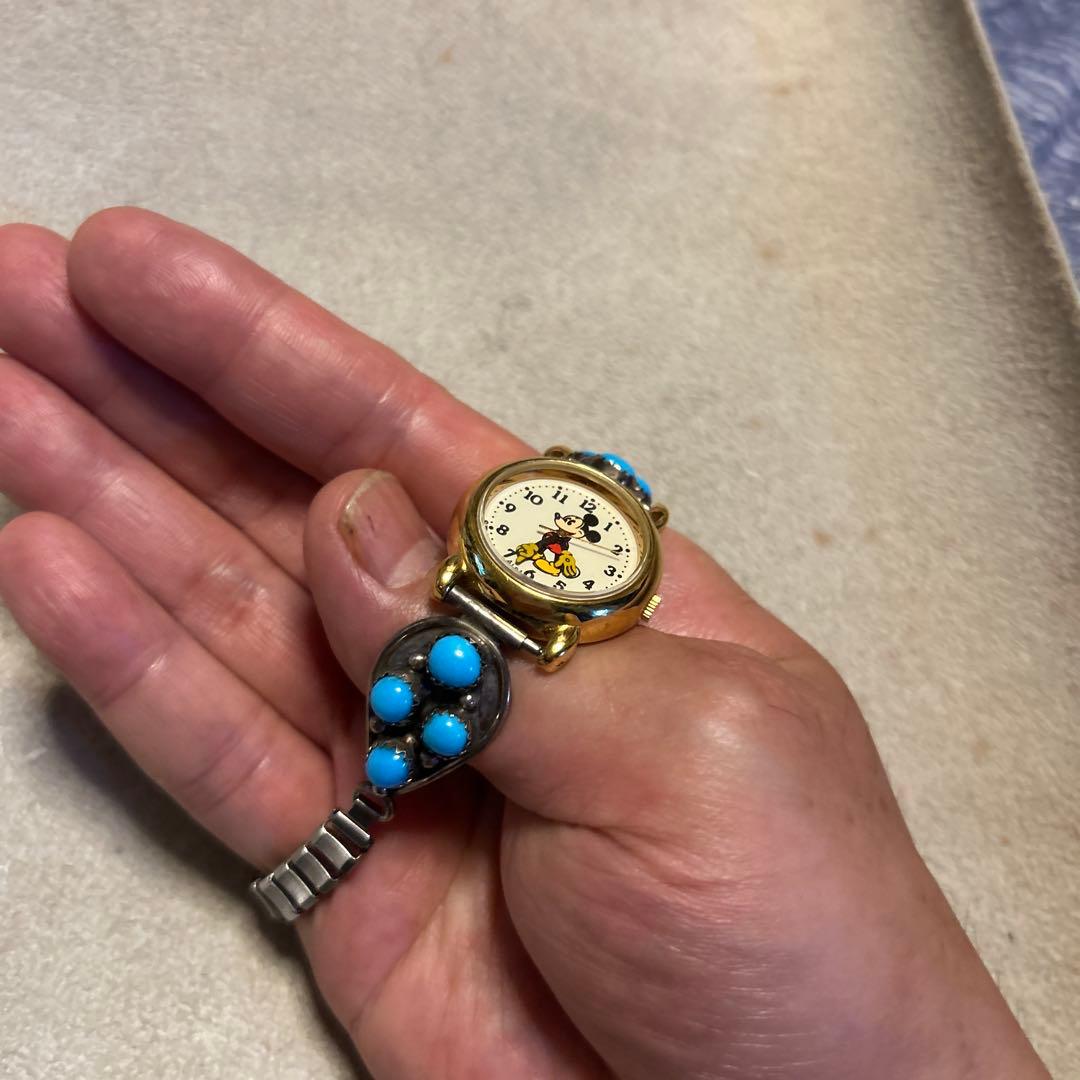 インディアンジュエリー　ターコイズ　ミッキーマウス　腕時計