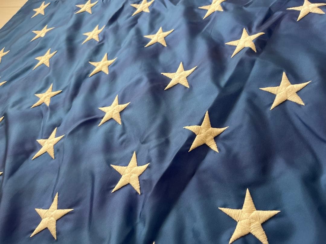 美品　ビンテージ　アメリカ　星条旗　フラッグ　アメリカンフラッグ　刺繍　大型