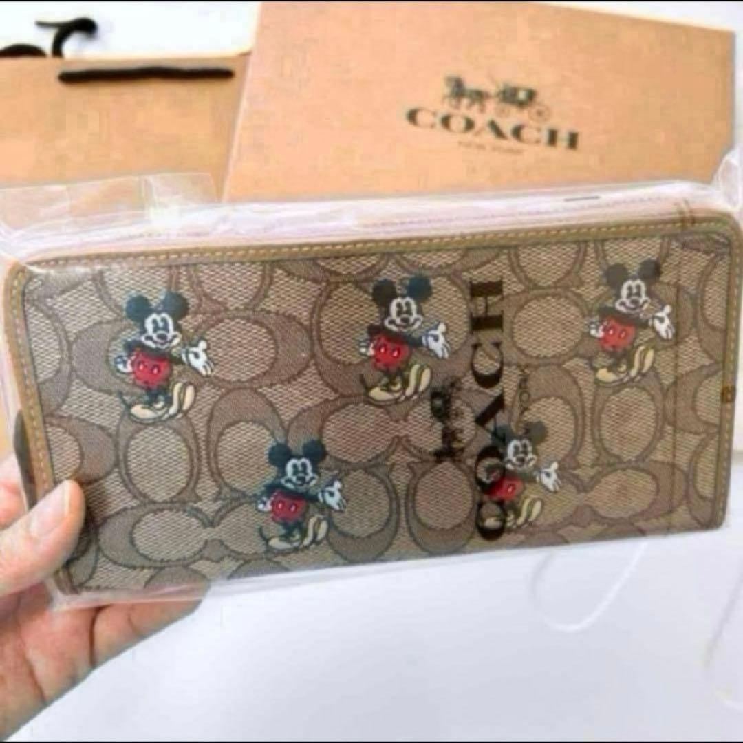✨新品未使用 ✨COACH 長財布 ミッキーマウス　シグネチャー柄