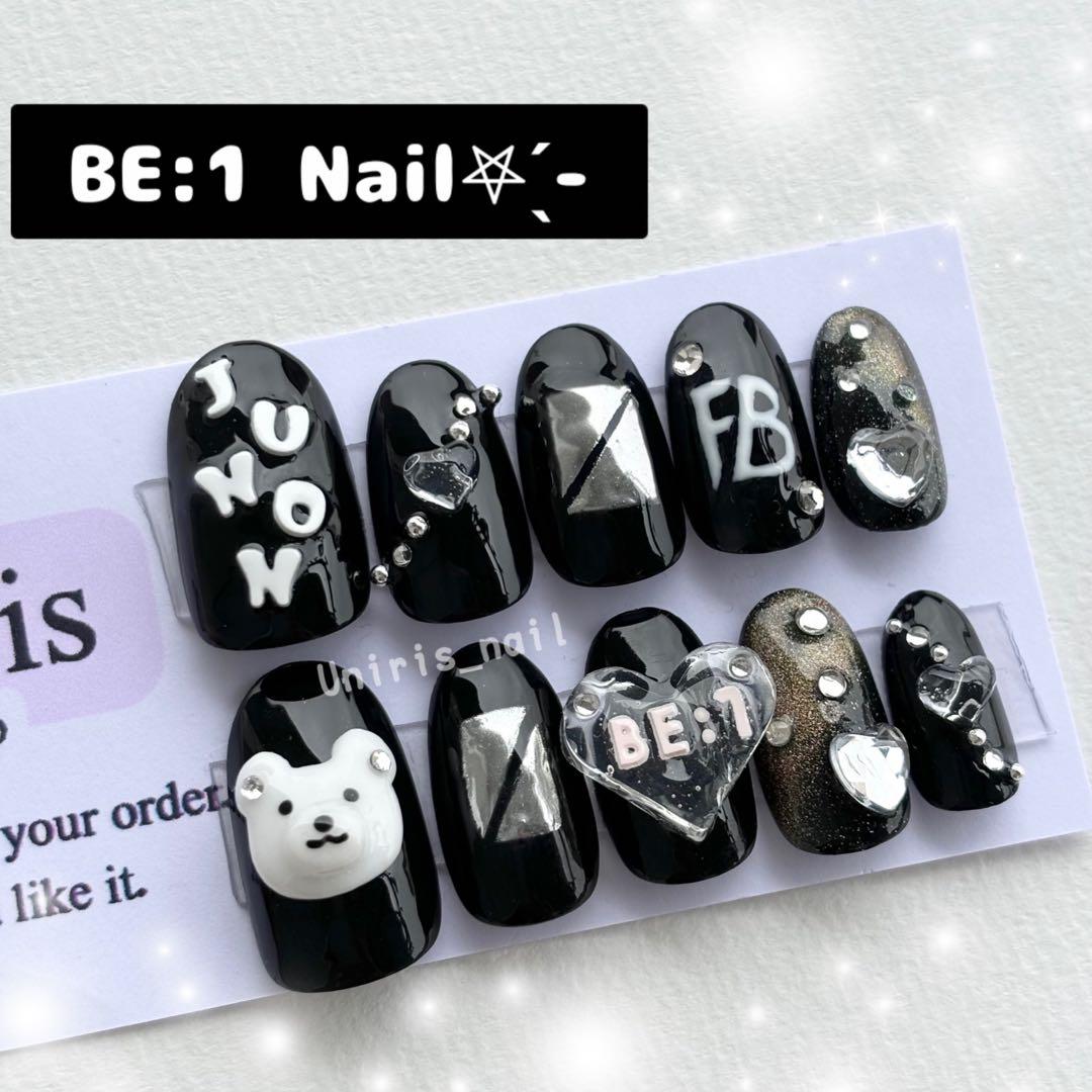 ネイルチップ オーダーbefirst 推し ビーファースト オーダー 黒
