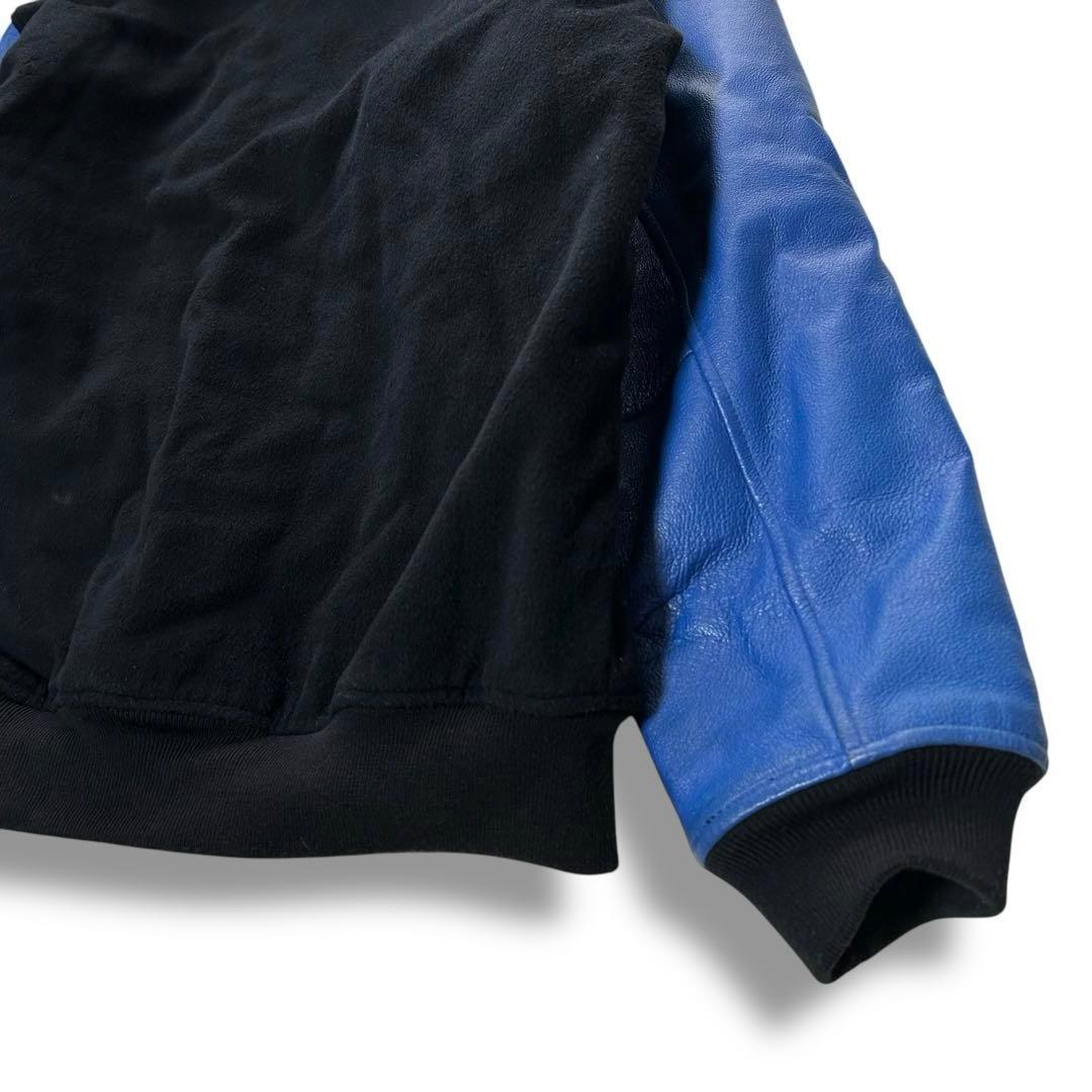 マスターピース レザー スタジャン バイカラー ブルー ブラック