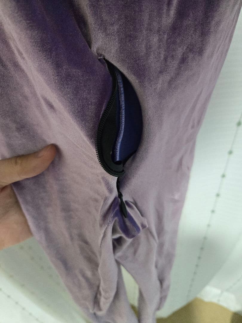 ゼンタイ 全身タイツ ベロア生地　足指・股ファスナー付き