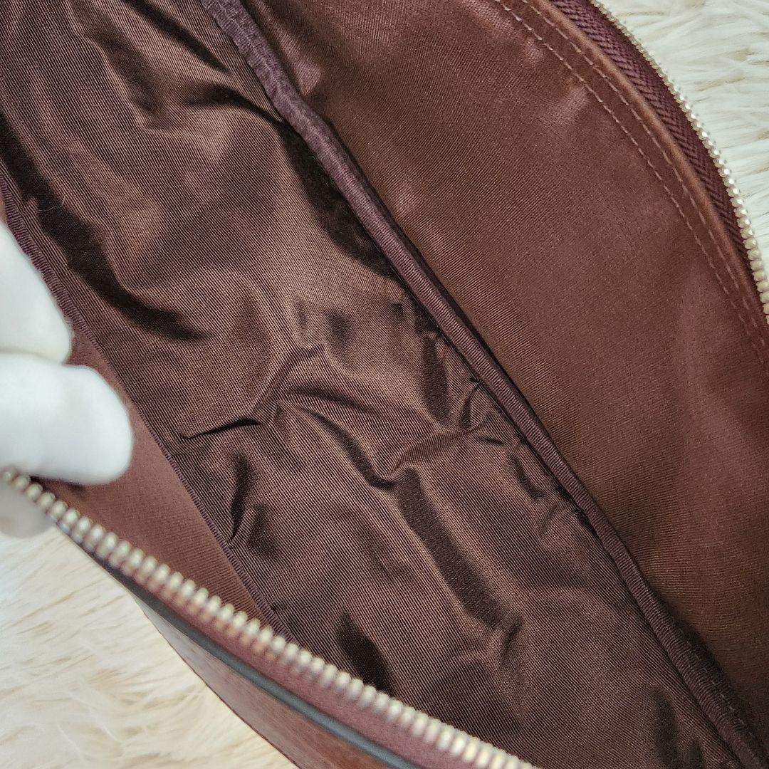 万双 マンソウ シモーネ バナナボディバッグ ショルダーバッグ ブラウン