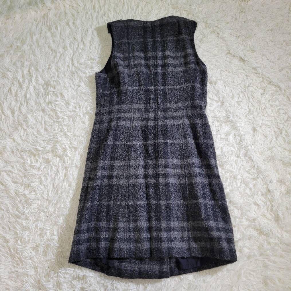 希少美品☆バーバリー　大きいサイズ　アルパカ　ウール　ワンピース　ジレ　チェック