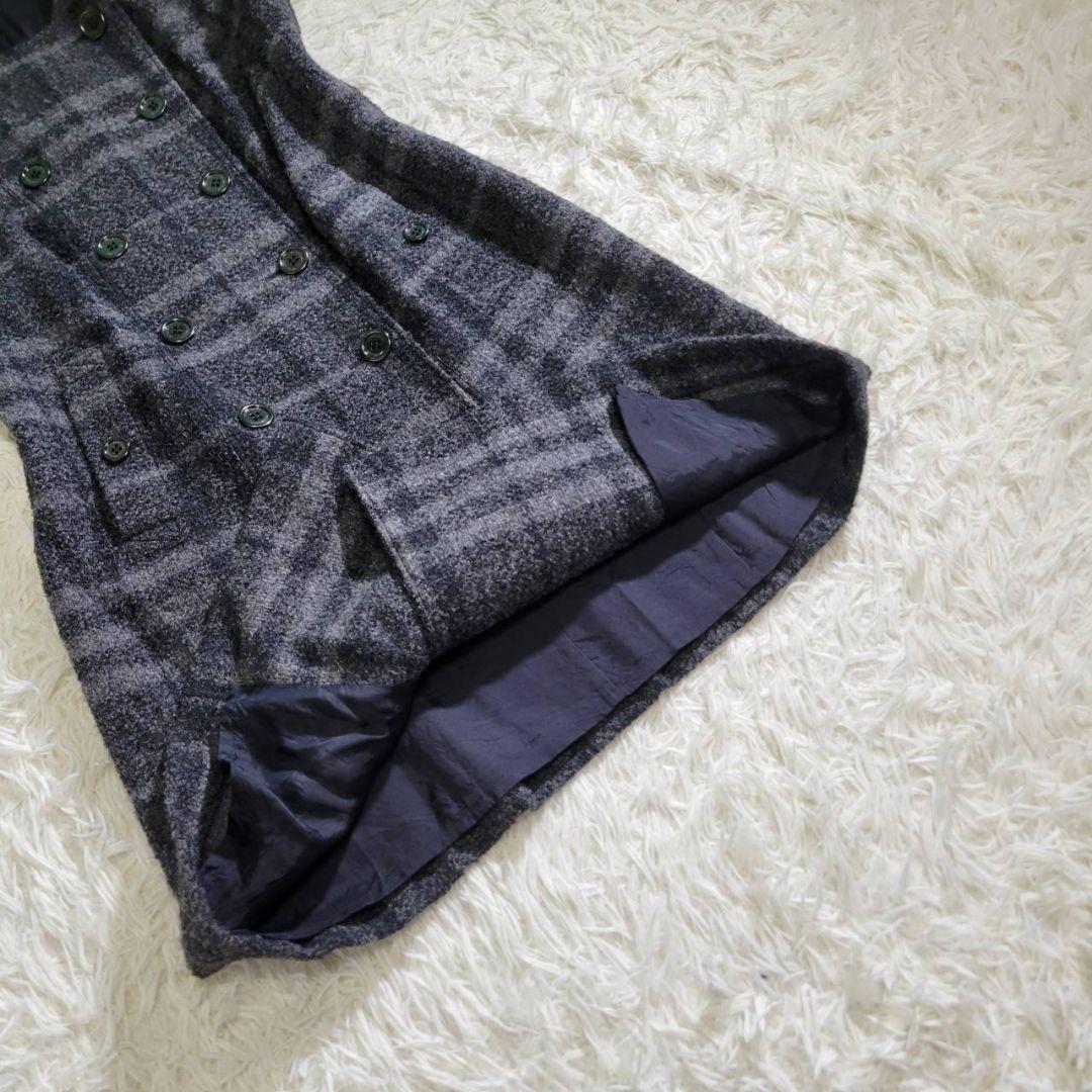 希少美品☆バーバリー　大きいサイズ　アルパカ　ウール　ワンピース　ジレ　チェック