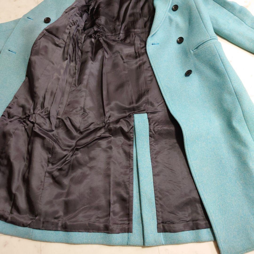 美品♪ ユナイテッドトウキョウ ウール ロングコート 日本製 ライトブルー