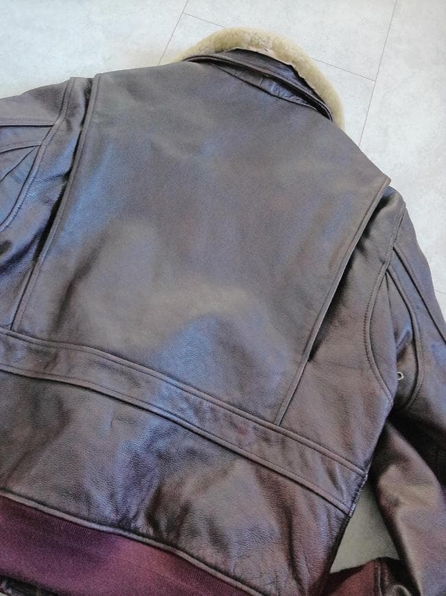 新品 GABRIEL 襟ムートン ワッペン付 レザー G-1フライトジャケットL