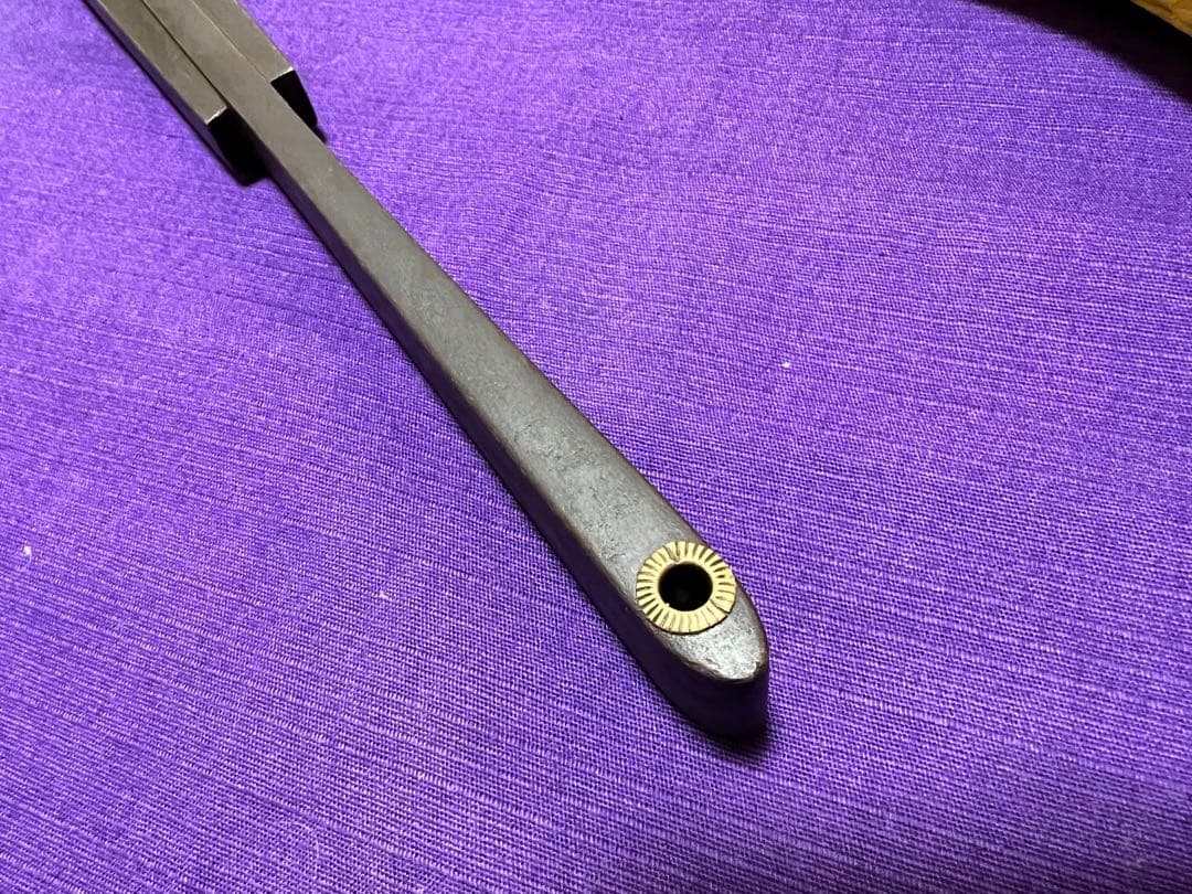 時代物　在銘　手慣らし鉄扇　シンプルで最高峰（日本刀短刀十手茶刀茶室刀寸鉄手の内