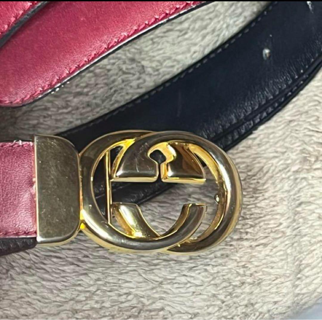 ヴィンテージ GUCCHI グッチ レディースベルトワイン色ゴールド金具