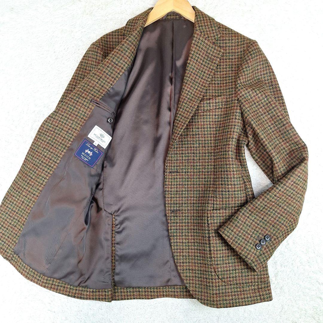 極美品✨BEAMS MOON社生地 ツイード テーラードジャケット 千鳥格子 M