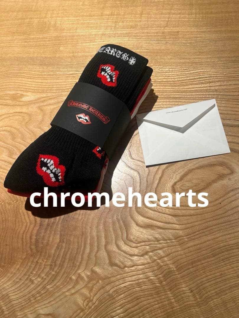 chromehearts ソックス　レッド ブラック ホワイト マッティボーイL