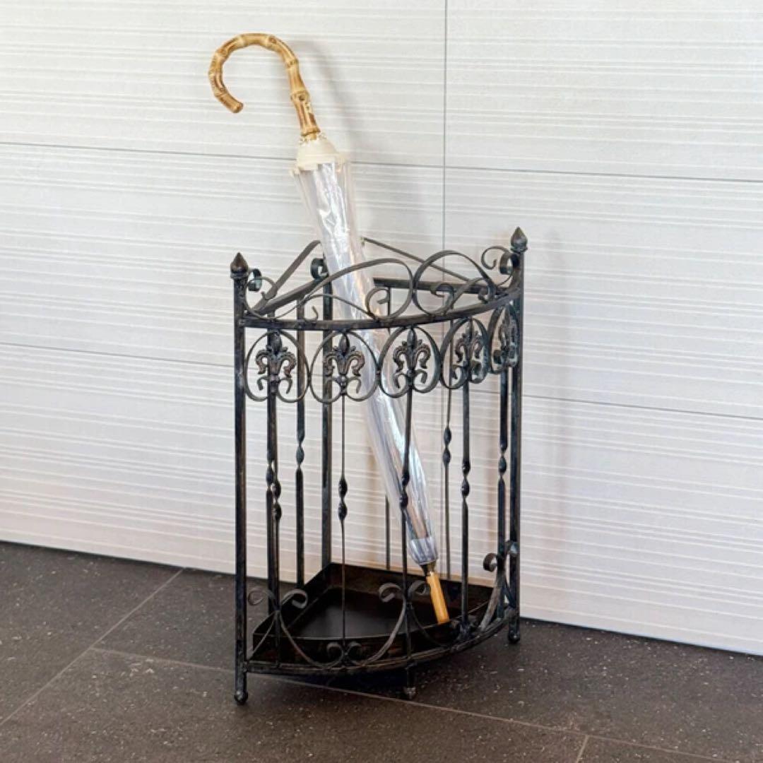 アンティーク調 アイアン傘立て アンブレラスタンド コーナータイプ