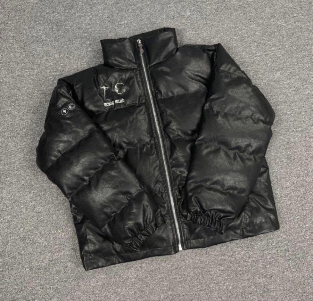 THUG CLUB サグクラブ レザー ダウンジャケット S