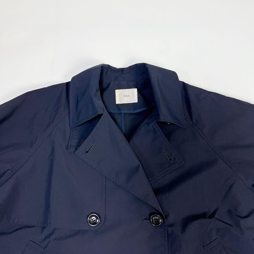 《美品》IENA イエナ Peポプリンオーバーショートコート ネイビー 38