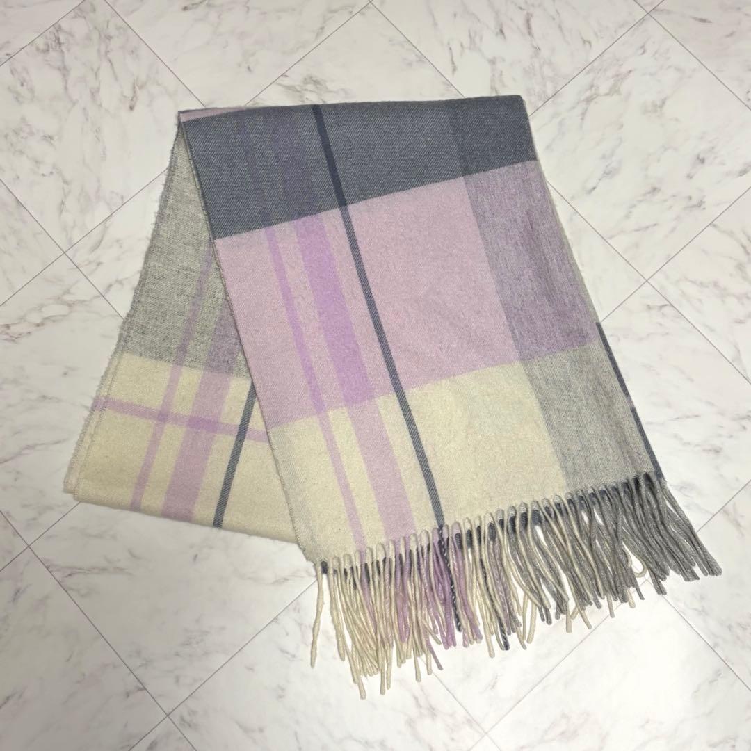 23区 CASHMERE ストール 大判 チェック 68×185cm マフラー