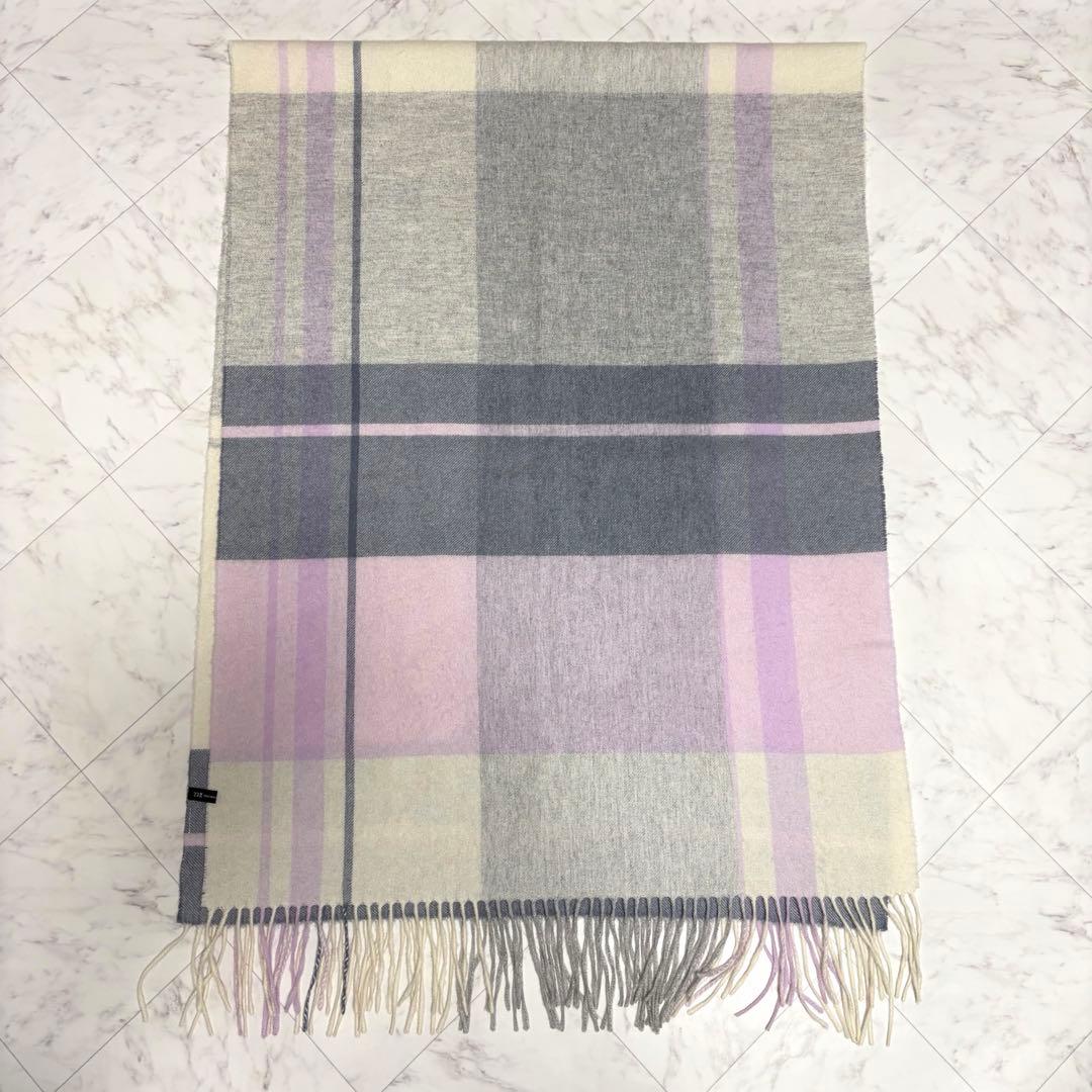 23区 CASHMERE ストール 大判 チェック 68×185cm マフラー