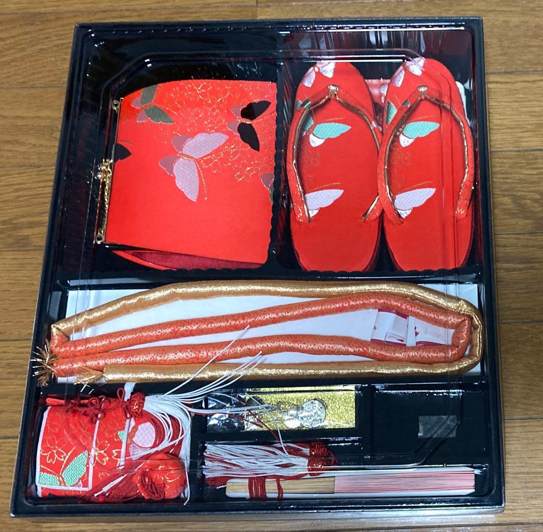 七五三 着物セット 7歳 花柄 総絞り 草履小物付き