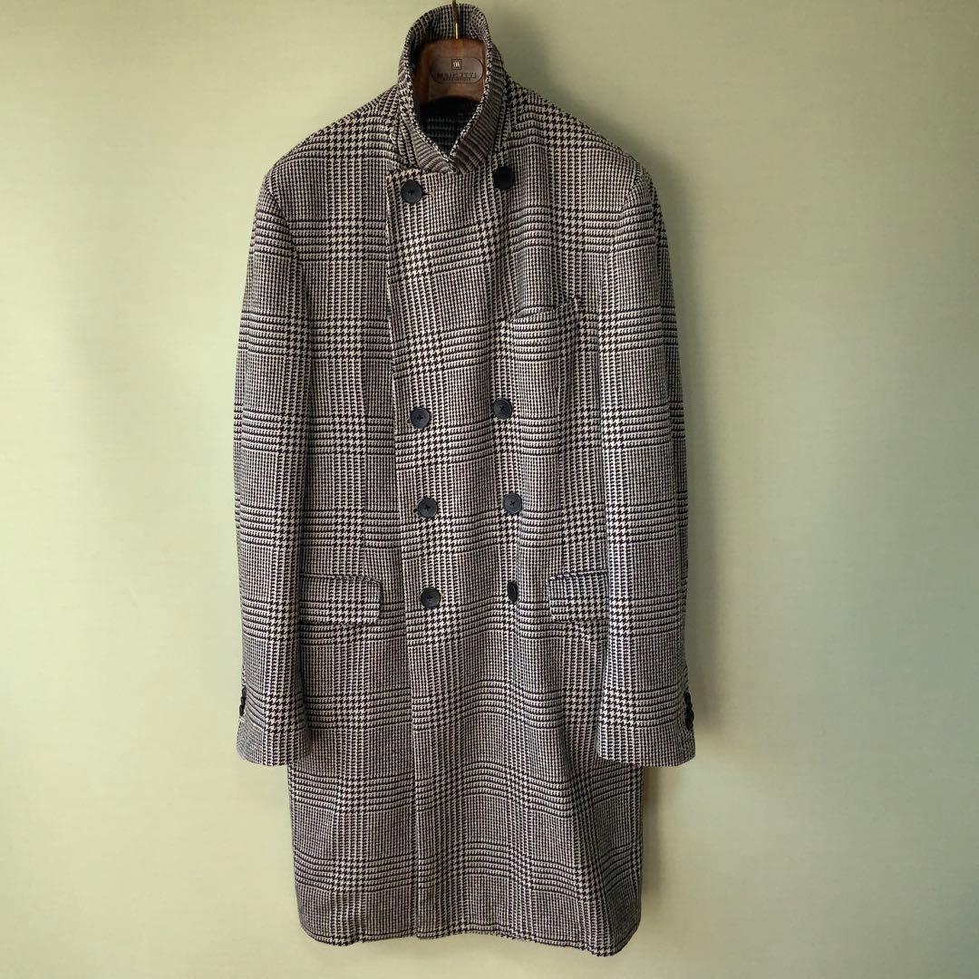 BELVESTベルベスト ダブルチェスターコート 48 イタリア製グレン