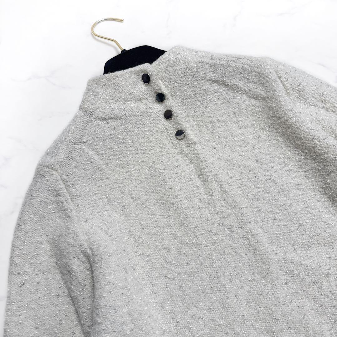 24AW アナイ ANAYI ウールブークレ配色ワンピース 36 ニットワンピ