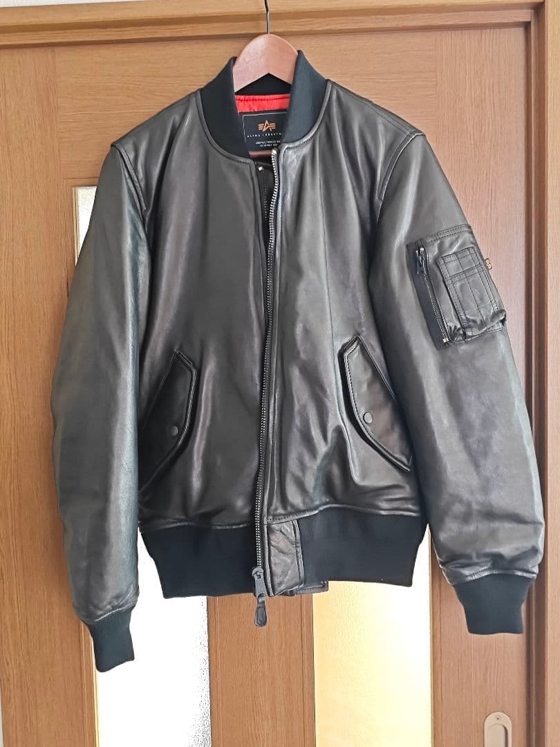 アルファ　レザー MA-1 ダウンジャケット　羊革