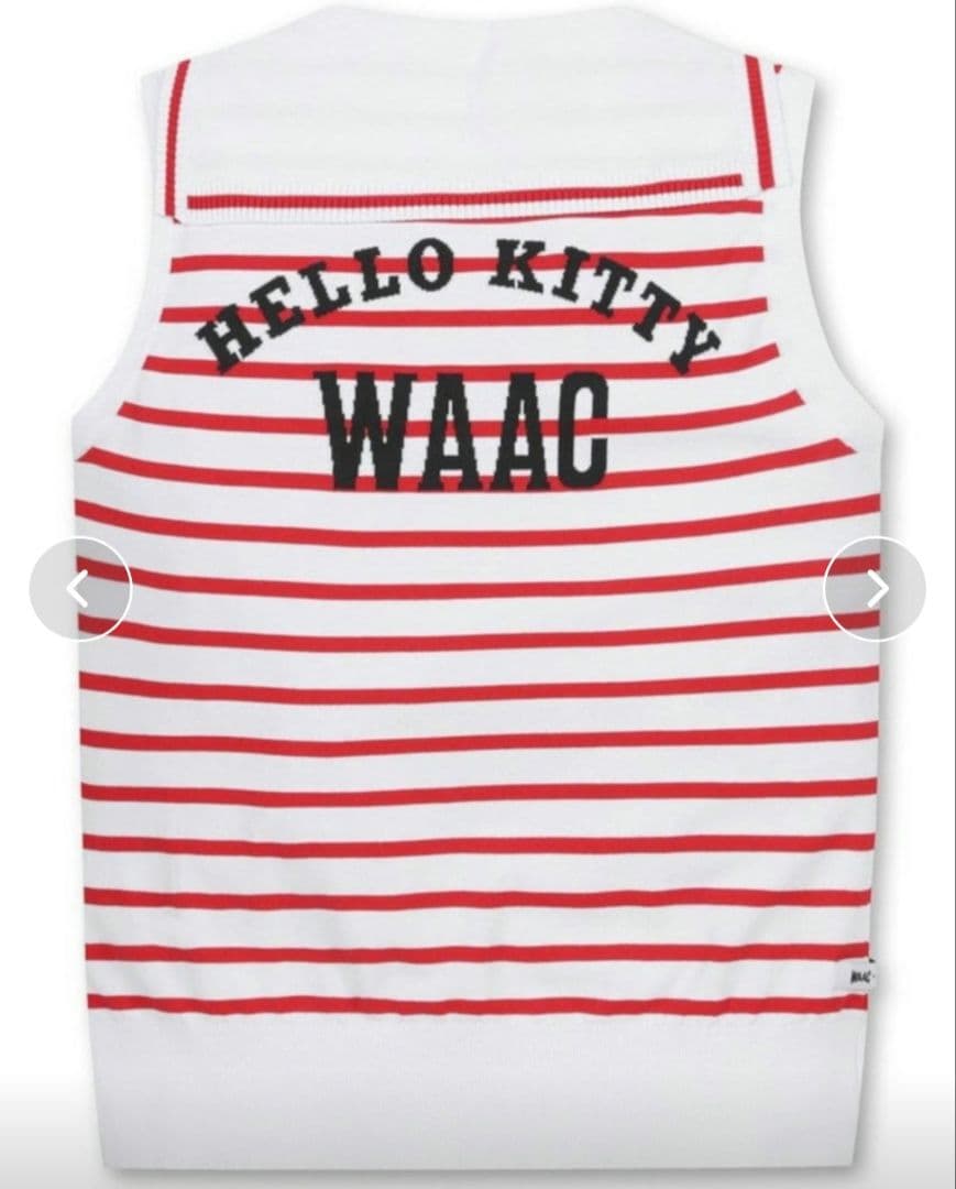 WAAC ワック ハローキティ コラボ ボーダー ニットベスト ゴルフウェア