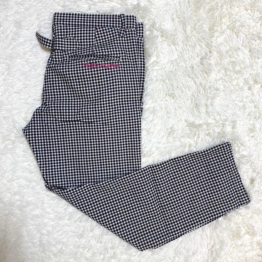 パーリーゲイツ　ギンガムチェックパンツ　刺繍ロゴ　ゴルフ　ストレッチ　XL　6