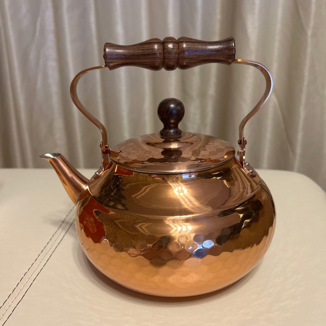 新光金属 COPPER100 純銅製 鎚目入 ケトル 2L やかん 新品未使用品