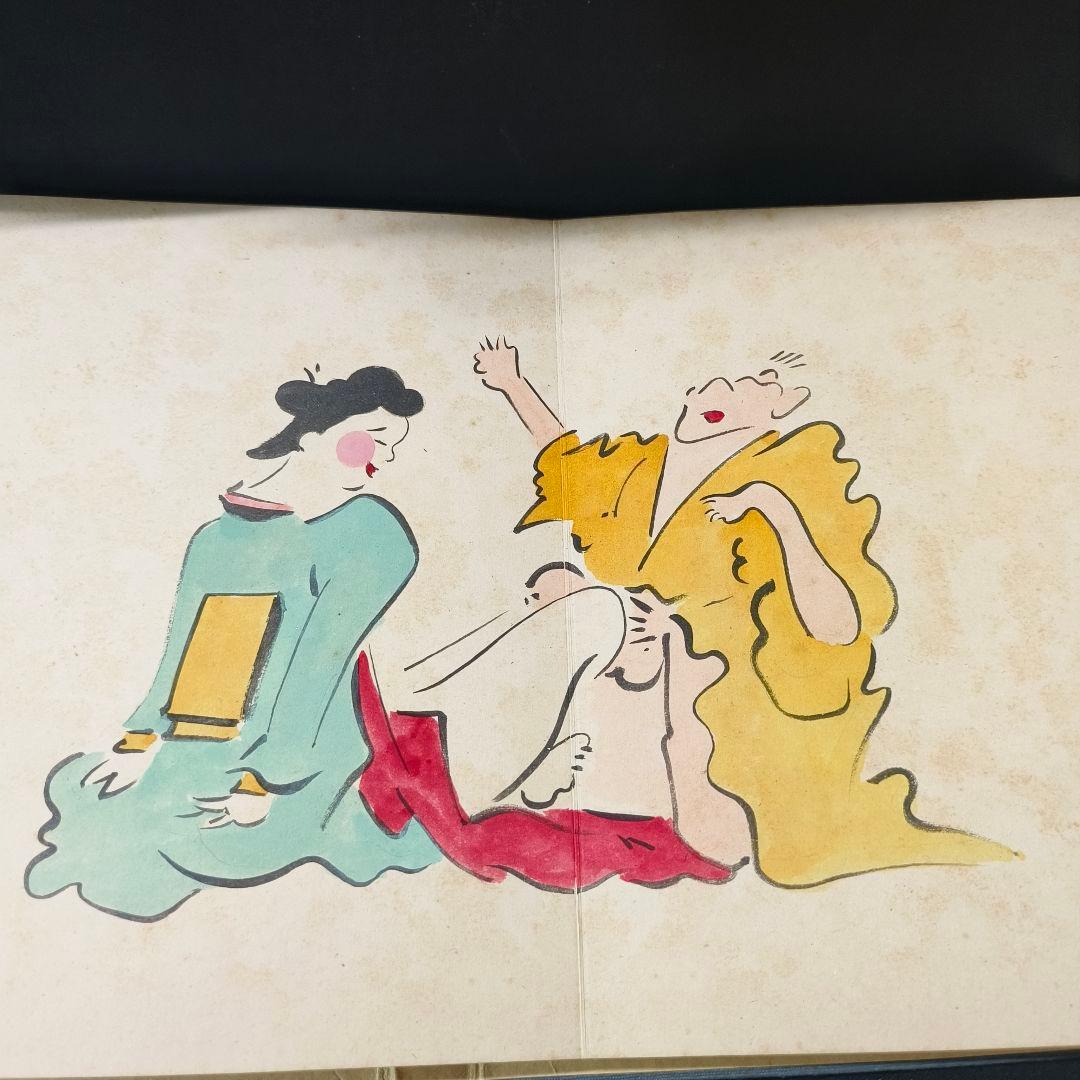 日本絵画 肉筆春画 天理教 御教祖傅 謹演 全14枚 古美術品 桐箱付 和