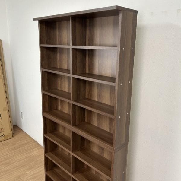 №6033【新品】組み合わせ上下書棚セット90 WNT☆