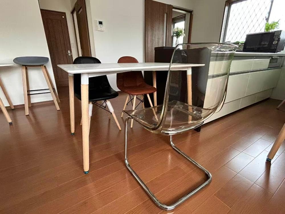 2025新作 クリアチェア こはく色 2脚 ダイニングチェア トーネットチェア風