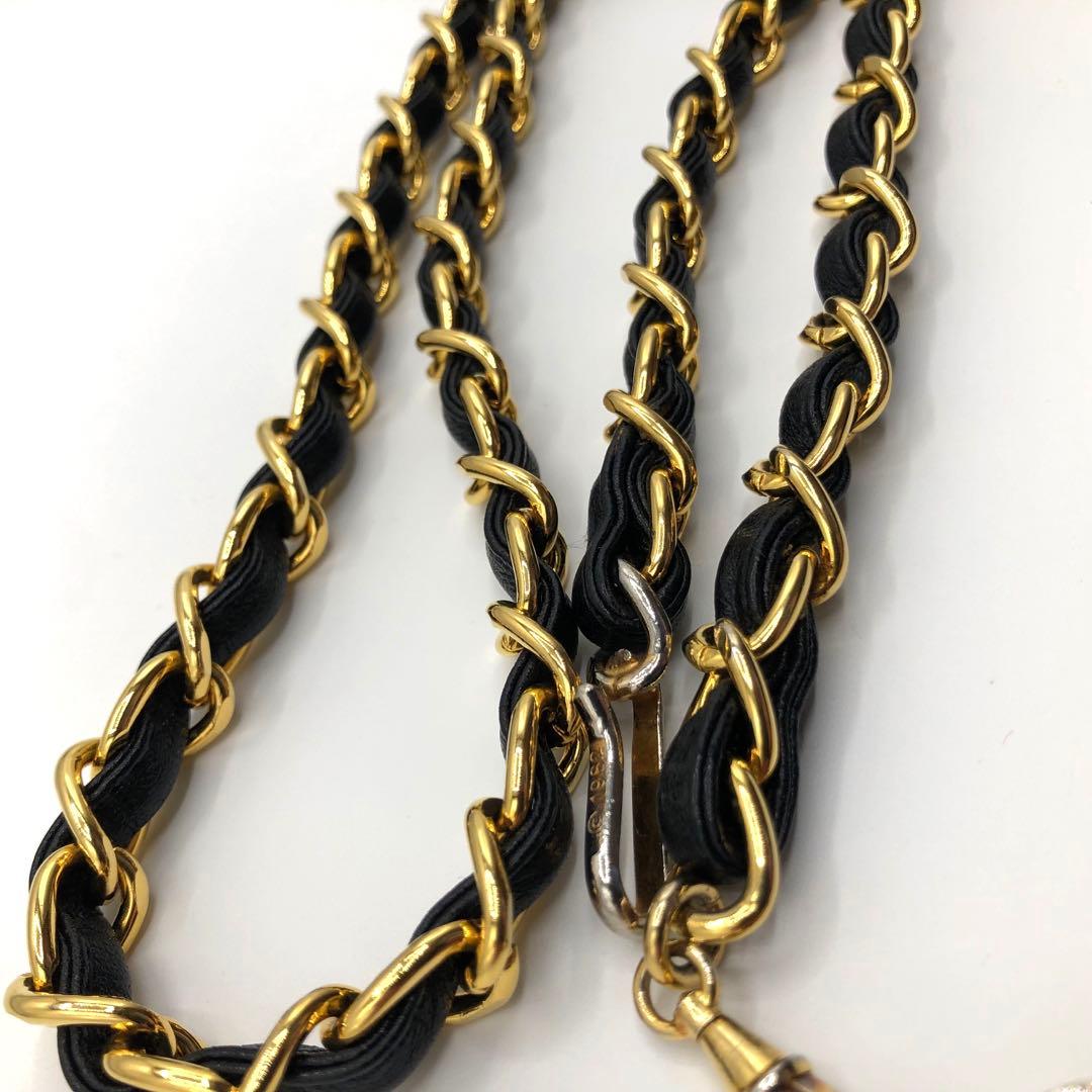 【CHANEL】シャネル レザー チェーンベルト ココマーク　1982