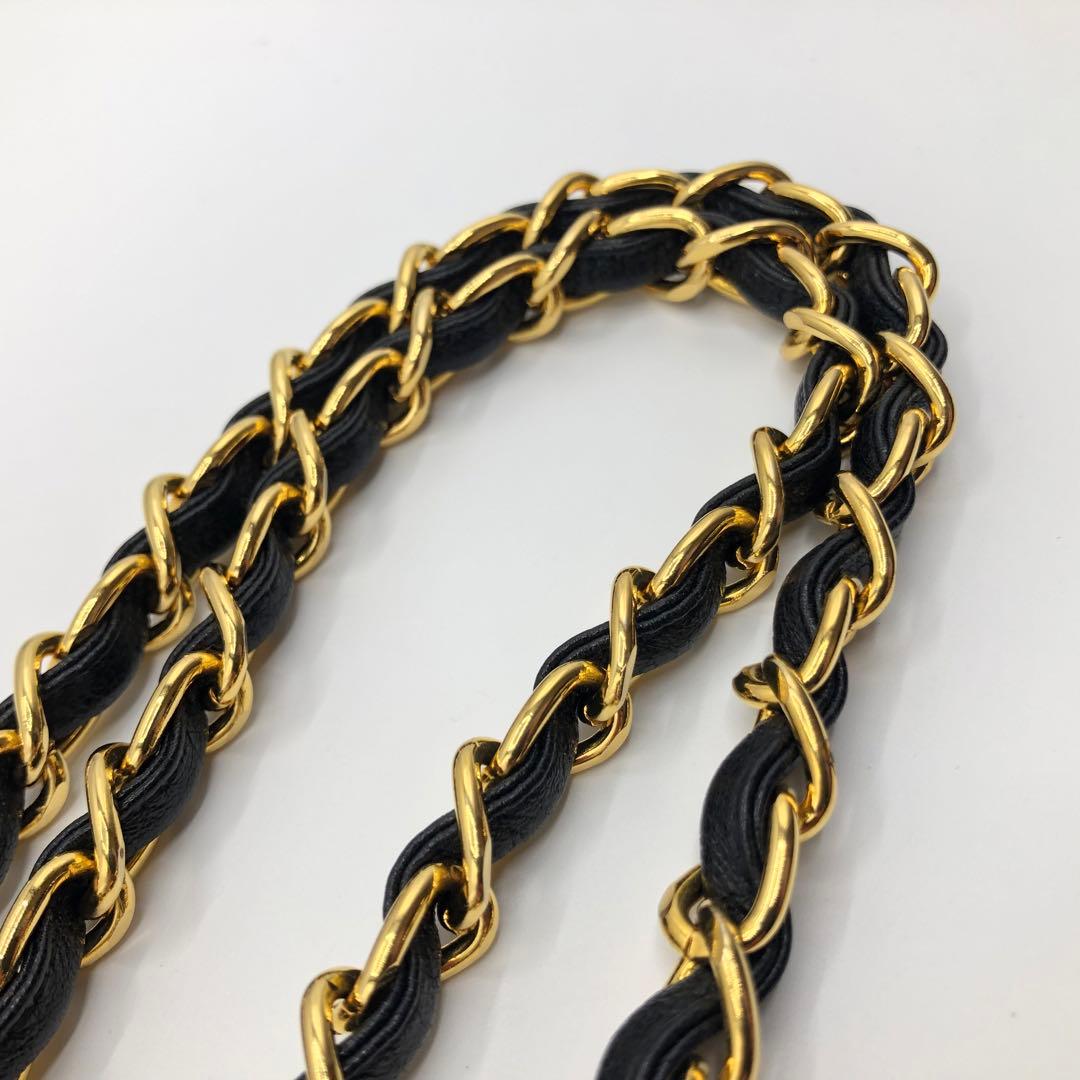 【CHANEL】シャネル レザー チェーンベルト ココマーク　1982