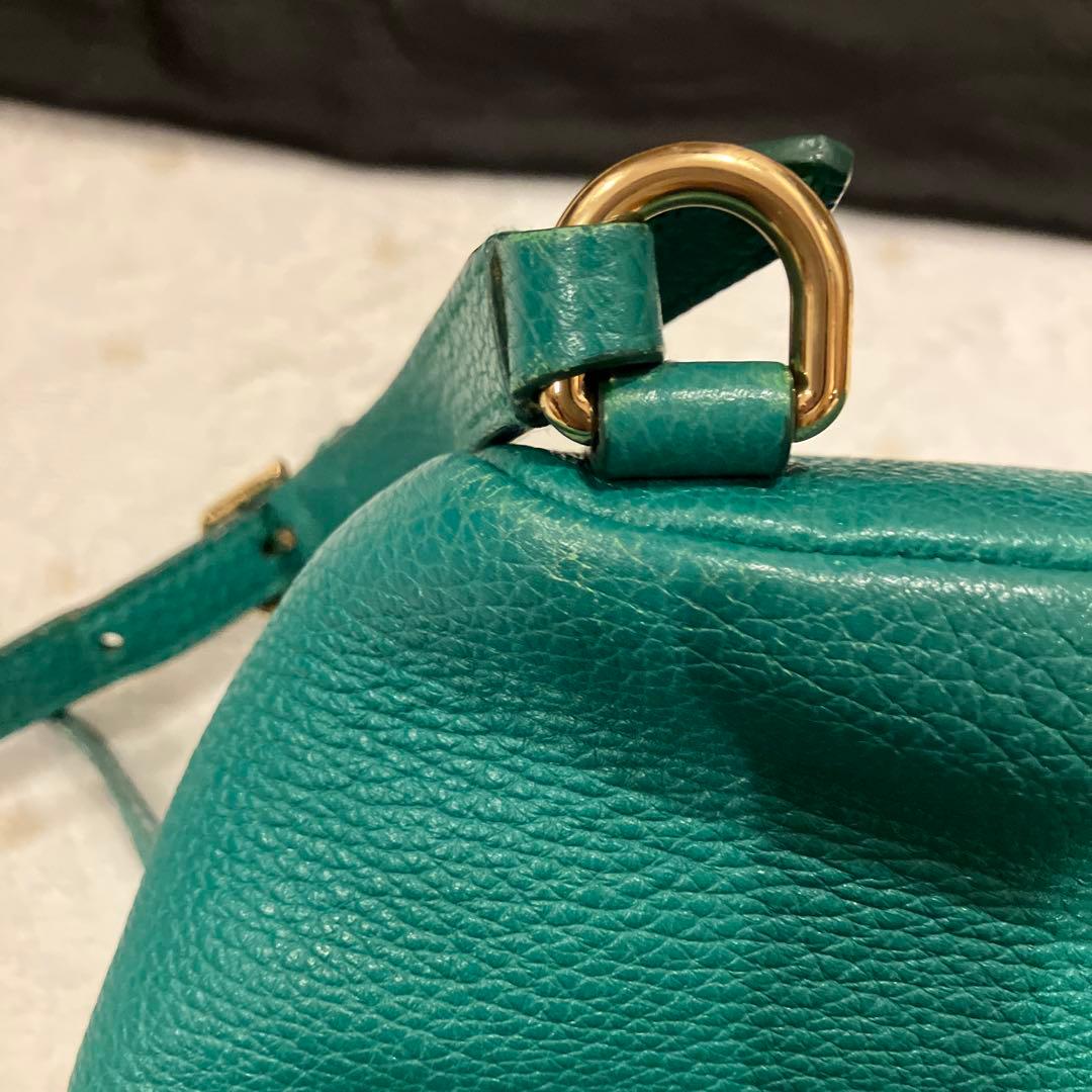 ドルバガ　グリーン　リュック　リアルレザー　袋付き