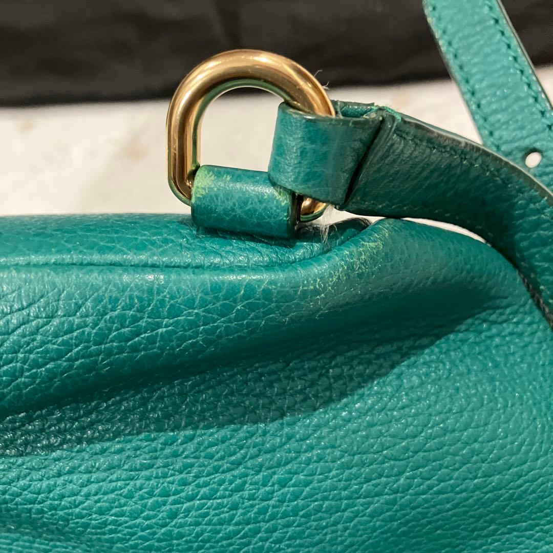 ドルバガ　グリーン　リュック　リアルレザー　袋付き