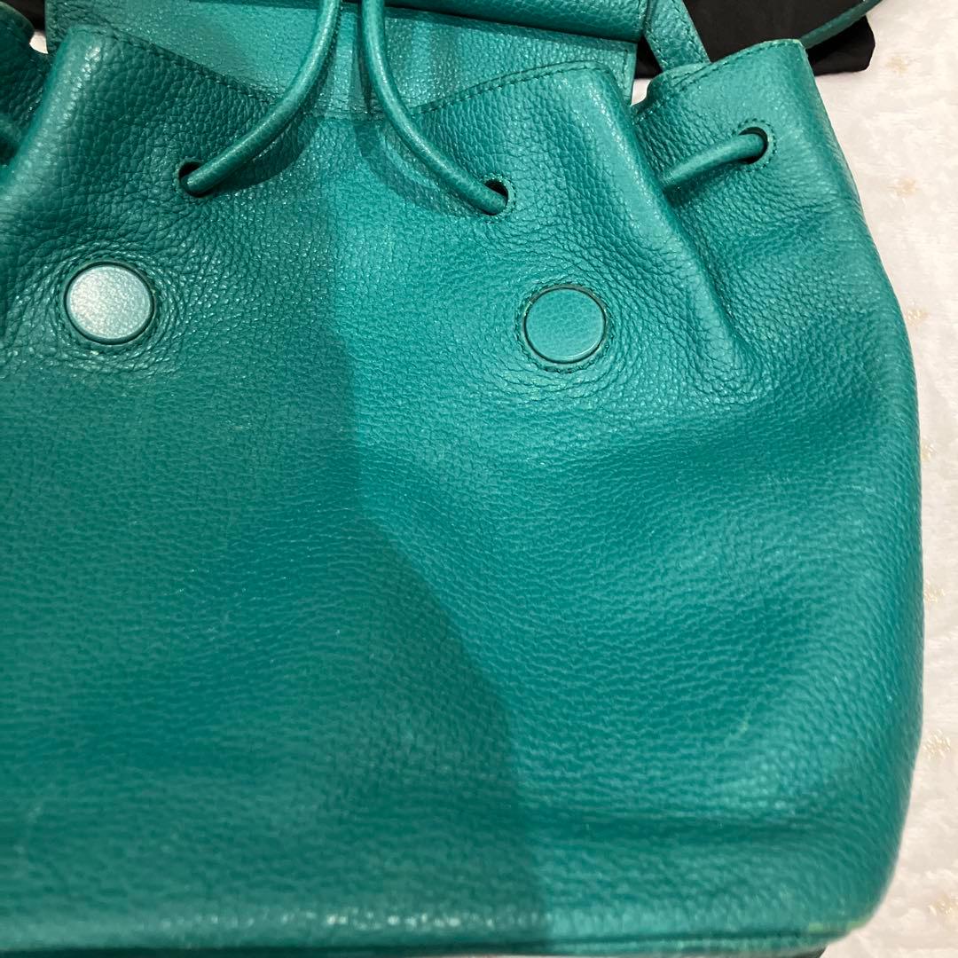 ドルバガ　グリーン　リュック　リアルレザー　袋付き