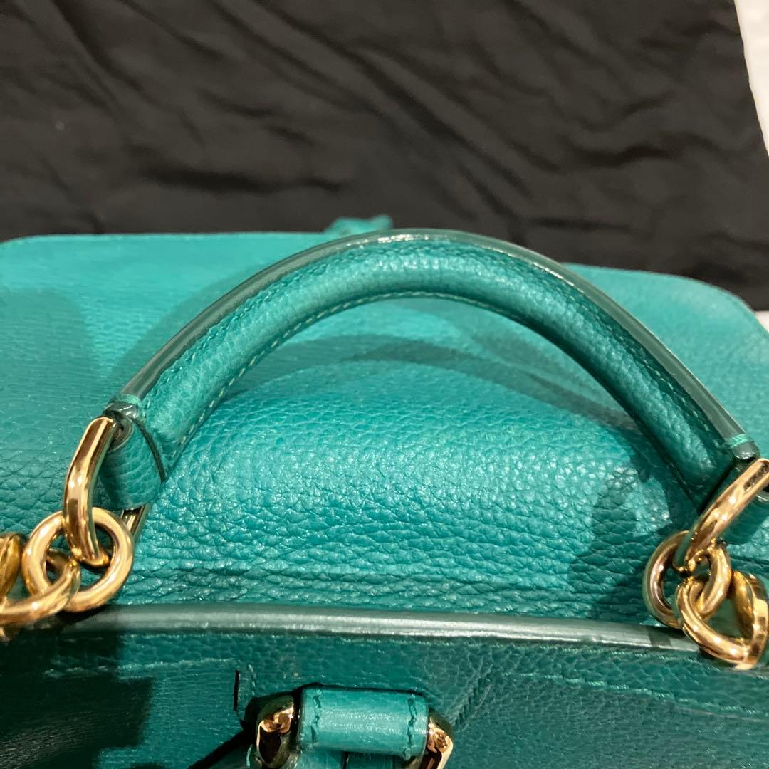 ドルバガ　グリーン　リュック　リアルレザー　袋付き