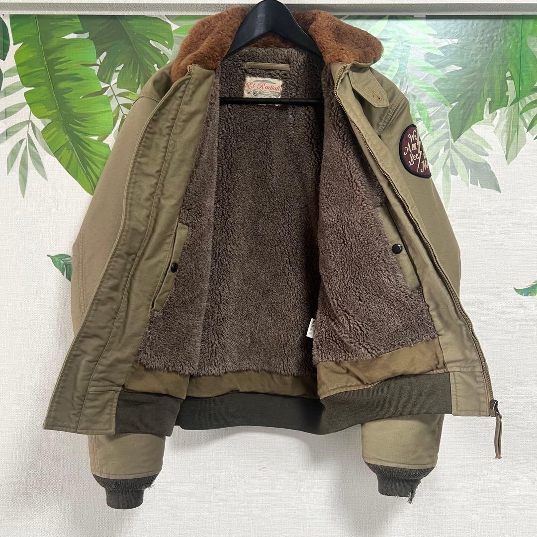 RADIALL フライトジャケット 襟ボア ブルゾン ミリタリー ワーク 裏起毛