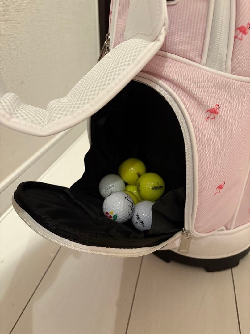 【可愛い】JUN & ROPE ゴルフバッグ フラミンゴ柄 ピンク 美品