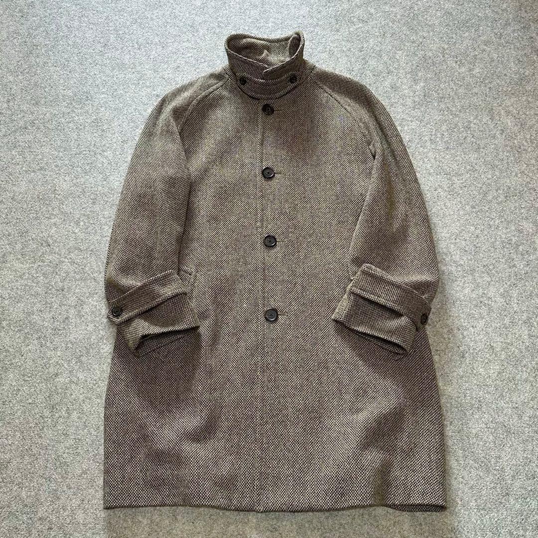 ラルフローレン【“メランジ”ツイード／チンストラップ】2wayステンカラーコート